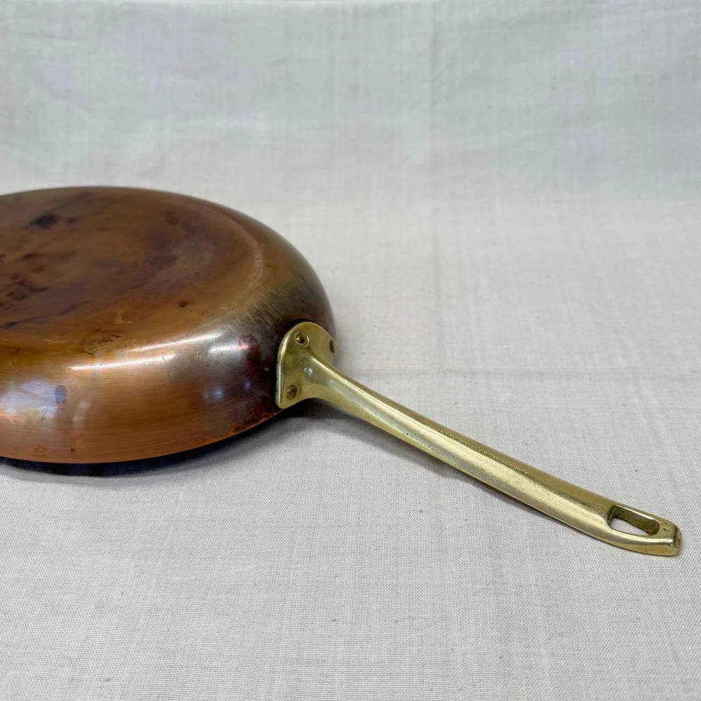 Vintage Paul Revere‎ Copper Fish Skillet Oval Fry Pan Brass Handle Decor